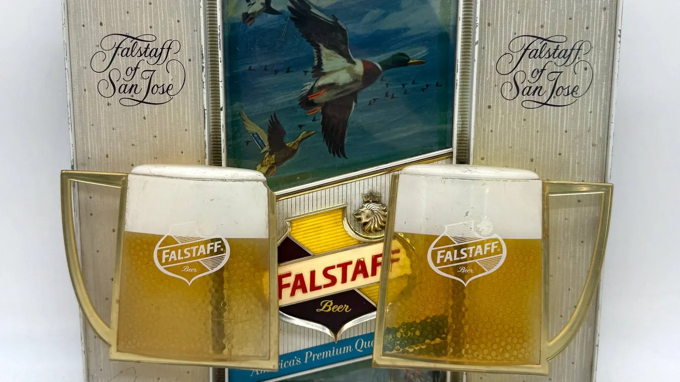 Falstaff Beer Light with Mug Motif and Duck