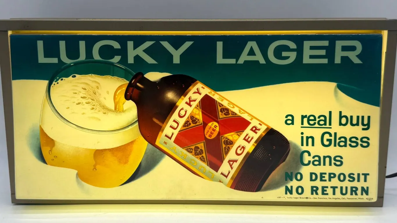 Lucky Lager Illuminated Beer Light Sign