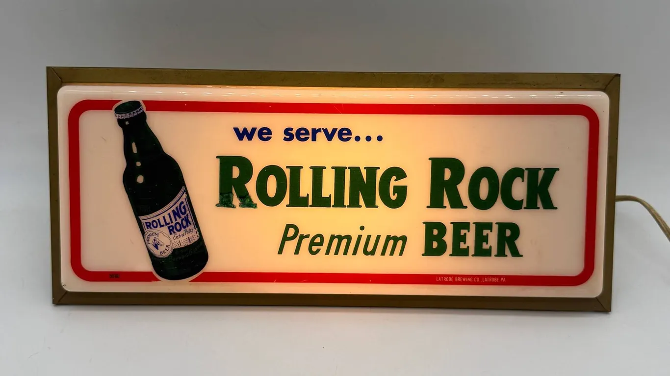 Rolling Rock Beer Lighted Sign