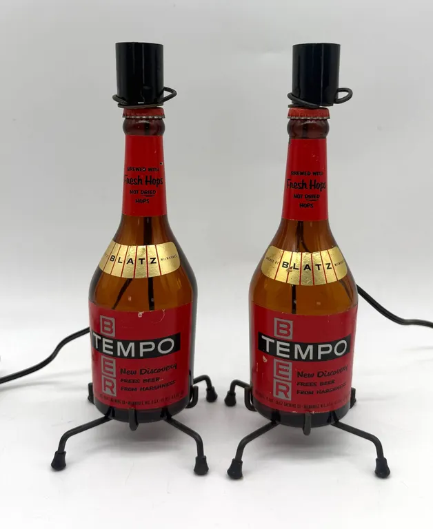 Blatz Tempo Beer Bottle Lamps