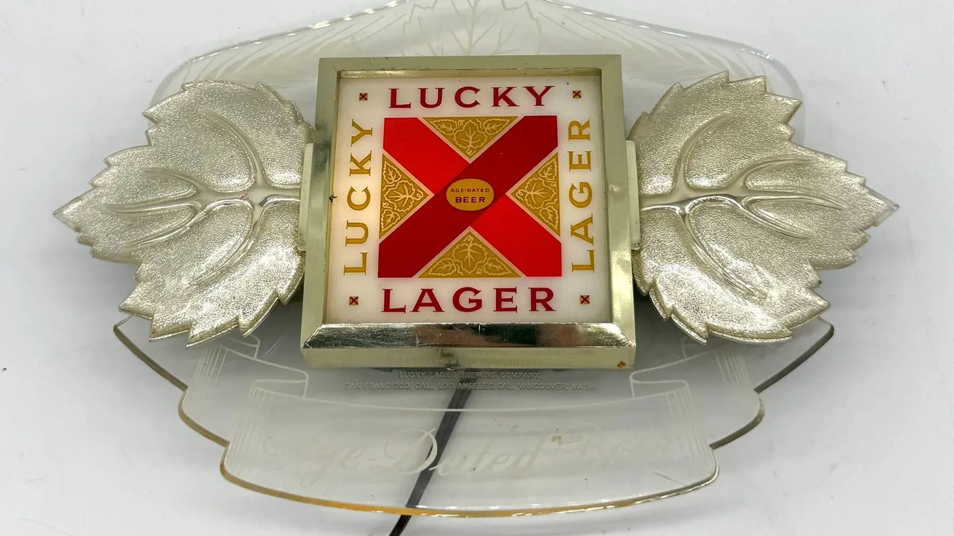 Lucky Lager Beer Lighted Sign
