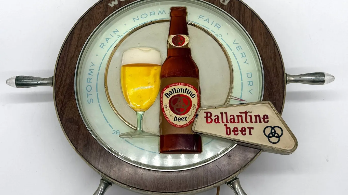 Ballantine Beer Ship Wheel Light Sign