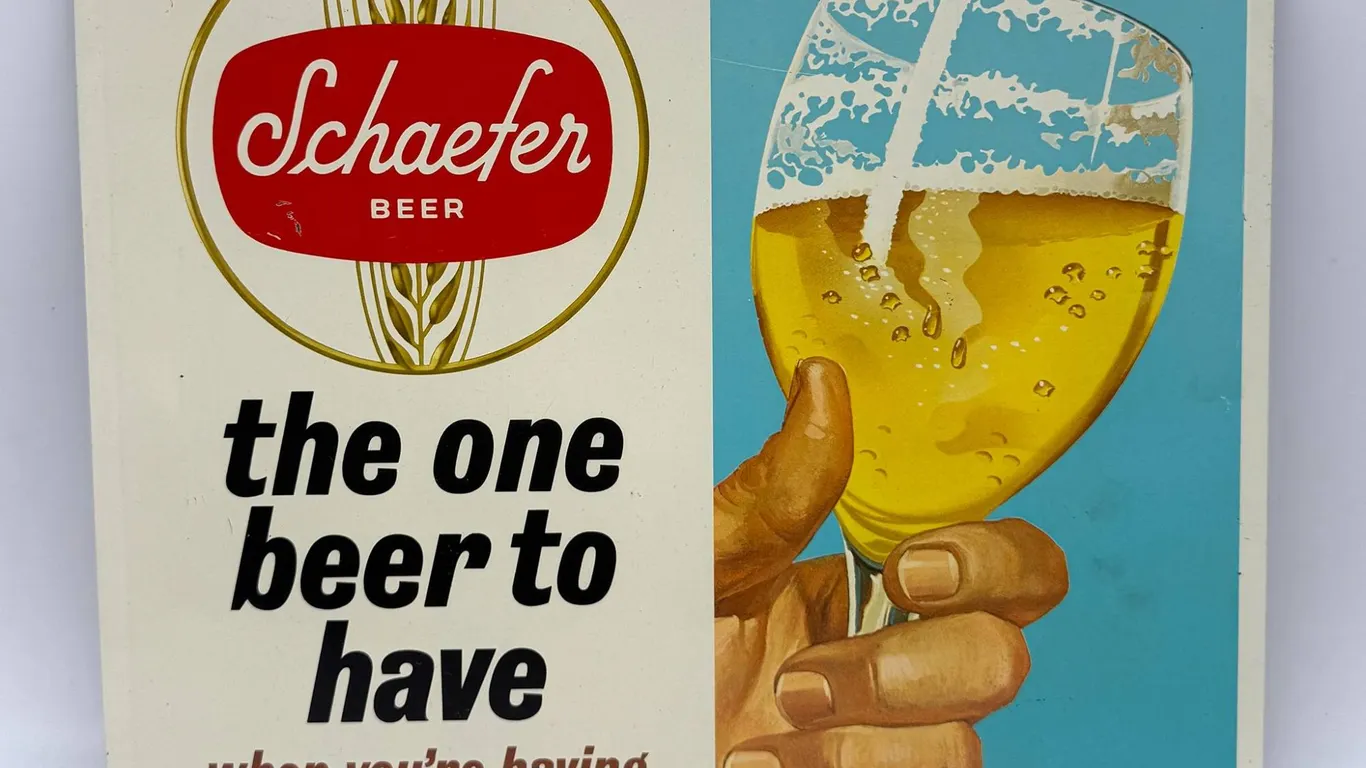 Schaefer Beer Metal Advertising Sign