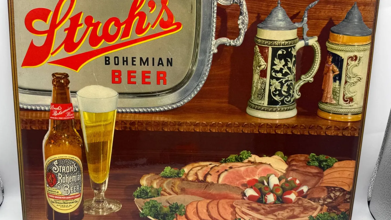 Stroh's Bohemian Beer Metal Sign