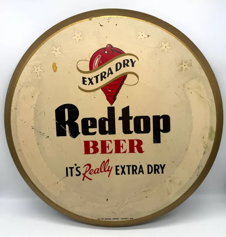 Red Top Beer Wooden Advertising Sign