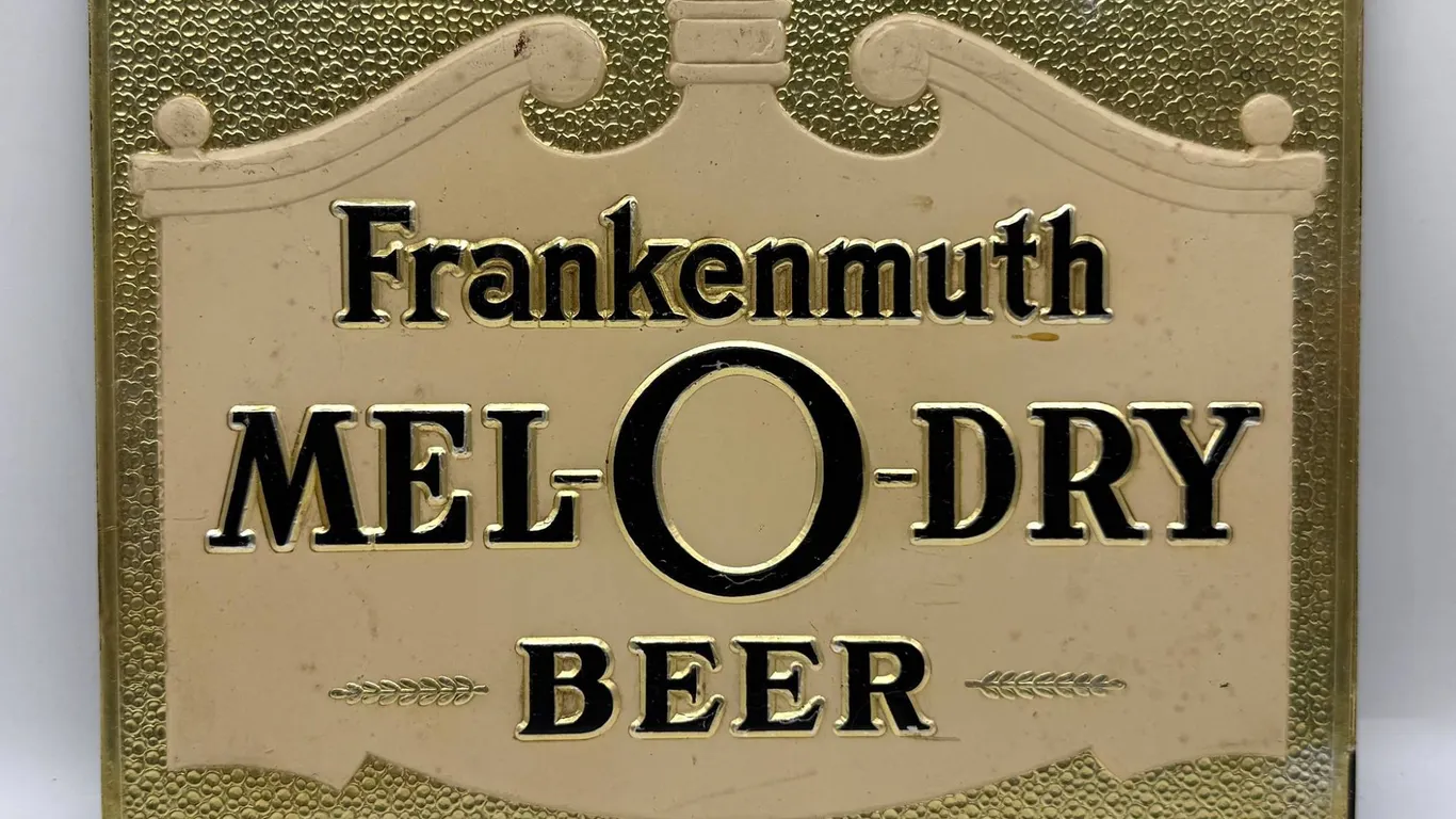 Frankenmuth Mel-O-Dry Beer Embossed Sign