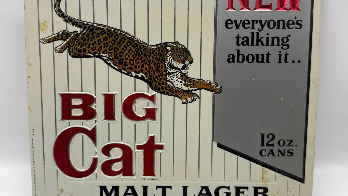 Big Cat Malt Lager Embossed Beer Sign