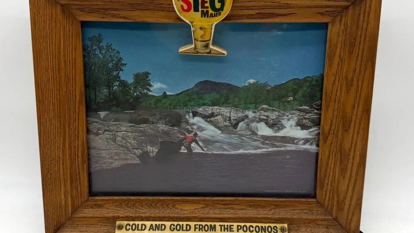 Stegmaier Beer Lighted Sign with Wood Frame