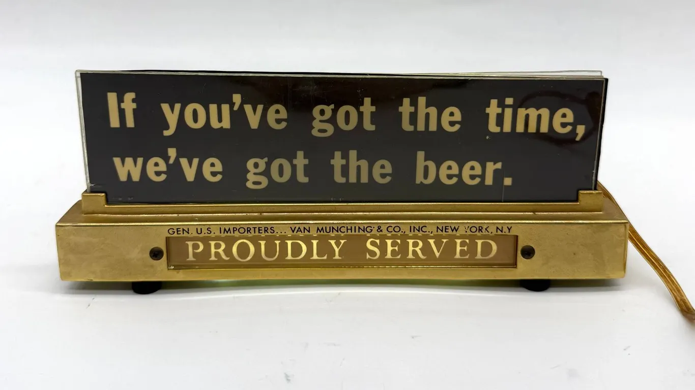 Vintage Bar Light with Beer Slogan