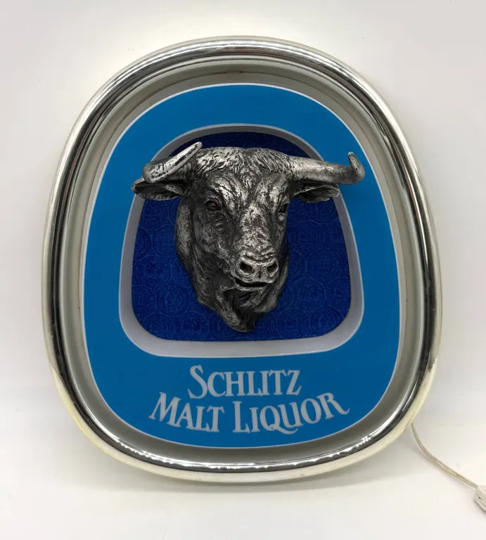 Schlitz Malt Liquor Wall Beer Light with Bull