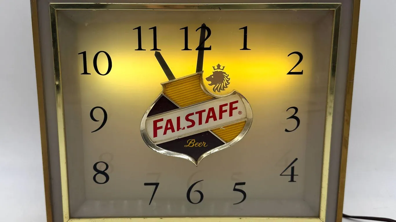 Falstaff Beer Illuminated Wall Clock