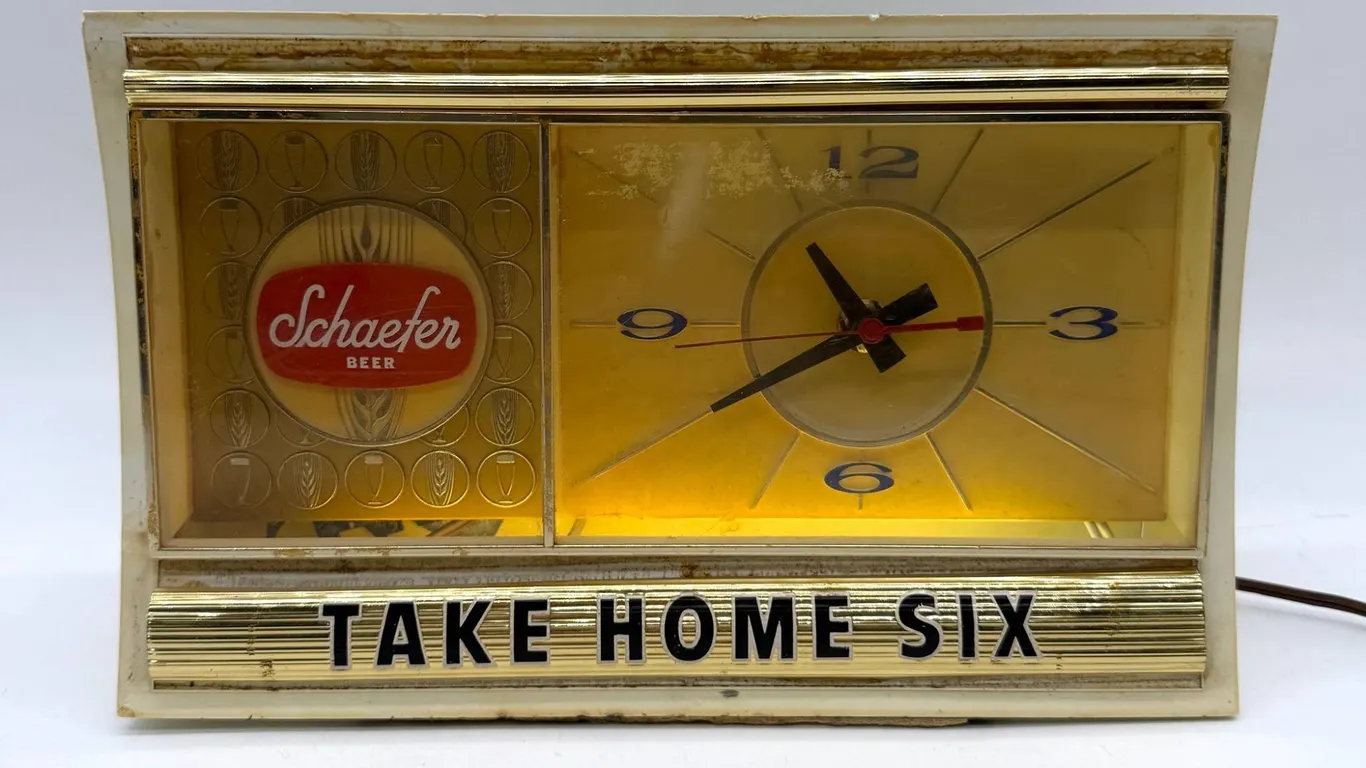 Schaefer Beer Lighted Advertising Clock