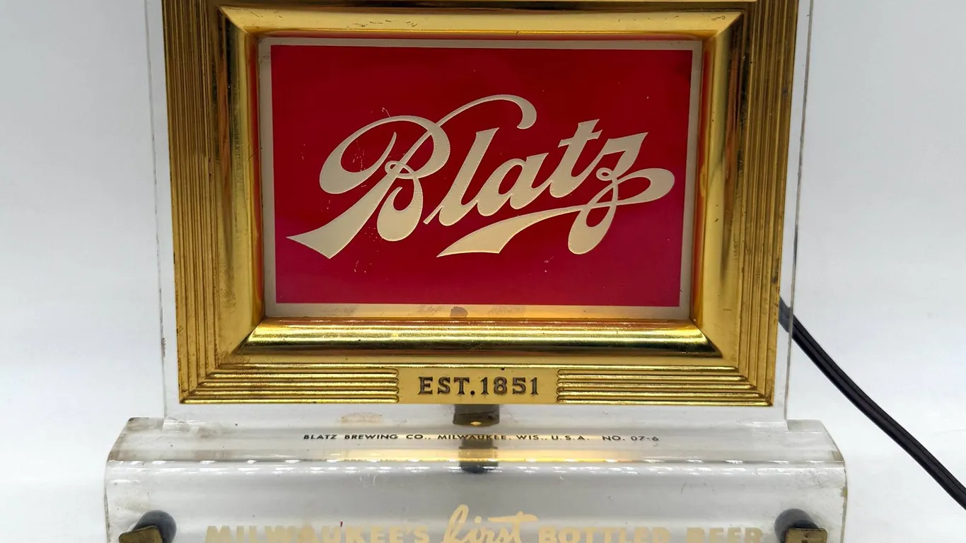 Blatz Beer Lighted Sign with Frame