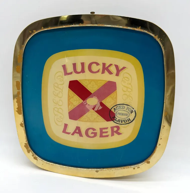 Lucky Lager Reversible Beer Sign