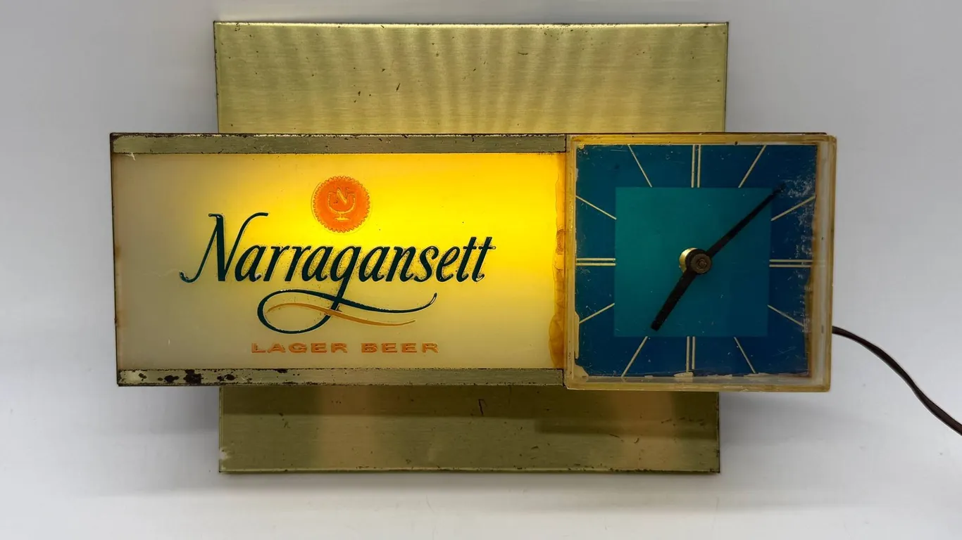 Narragansett Lager Beer Light and Clock