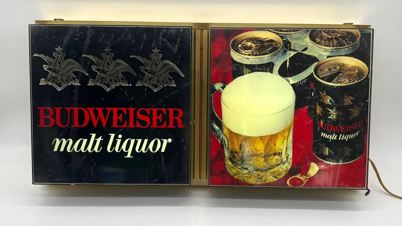 Budweiser Malt Liquor Vintage Lighted Ad