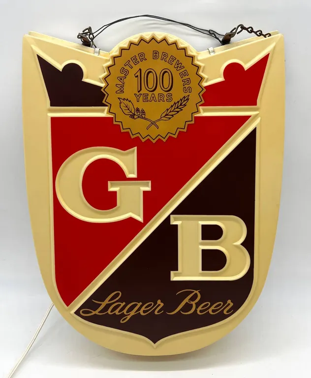 GB Lager Beer Vintage Light-Up Sign