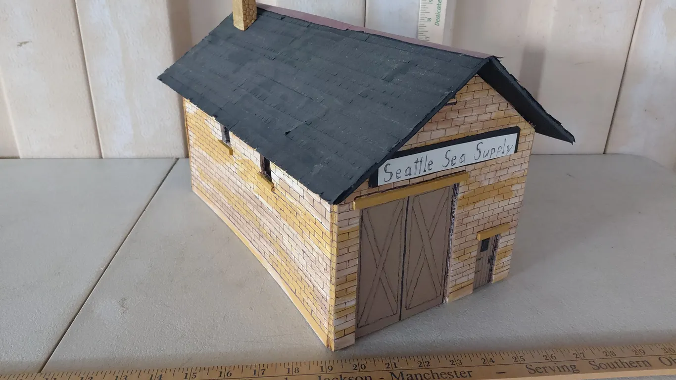 Seattle Sea Supply Hand Made Building 16"X10"X10" Used With O Scale Trains