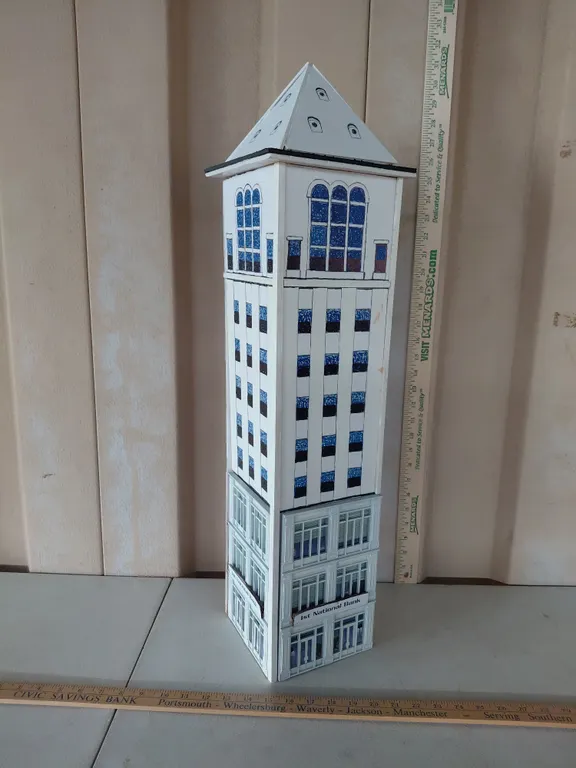1st National Bank Hand Made Building, 7.5"X7"X29.5"