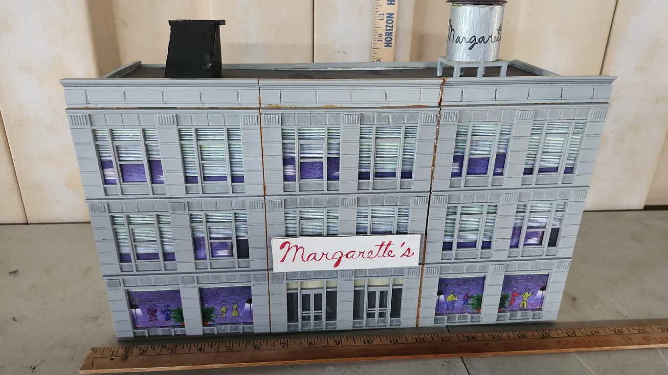 Margarette's Handmade Building, 17"X7"X13", Used With O Scale Trains