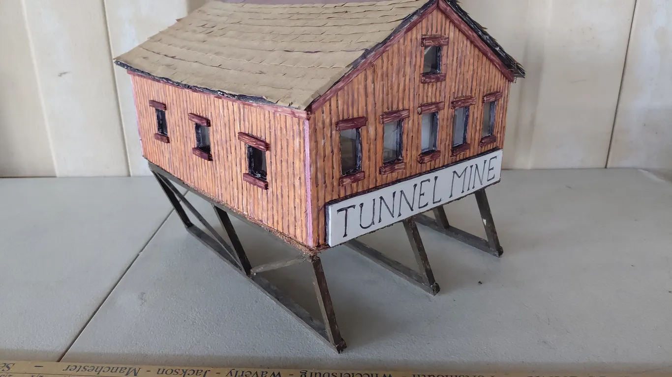 Tunnel Mine Hand Made Building, Used With O Scale Trains 13"X11"X11.5" Needs Some Repairs