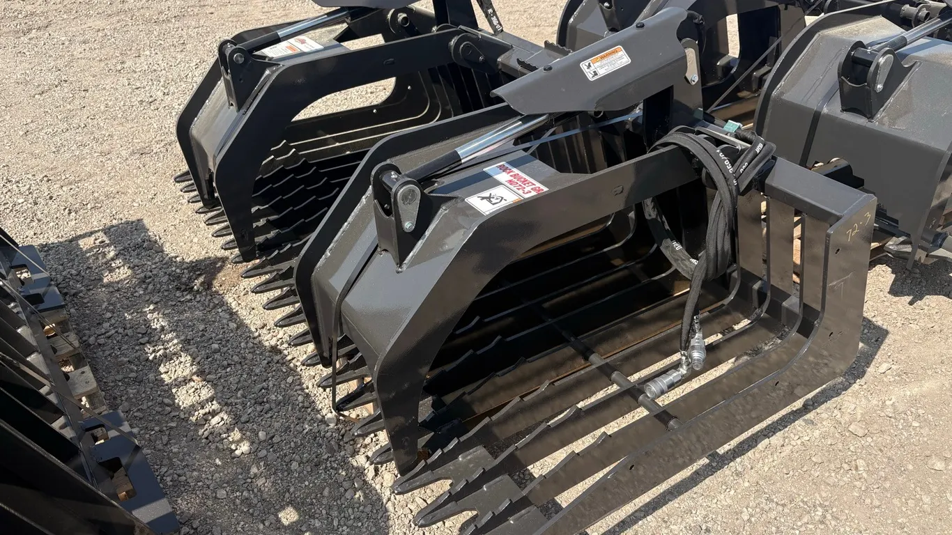 New 2026 Stout HD72-3 72" HD commercial grade rock grapple w/ skid steer quick attach-Sales Tax