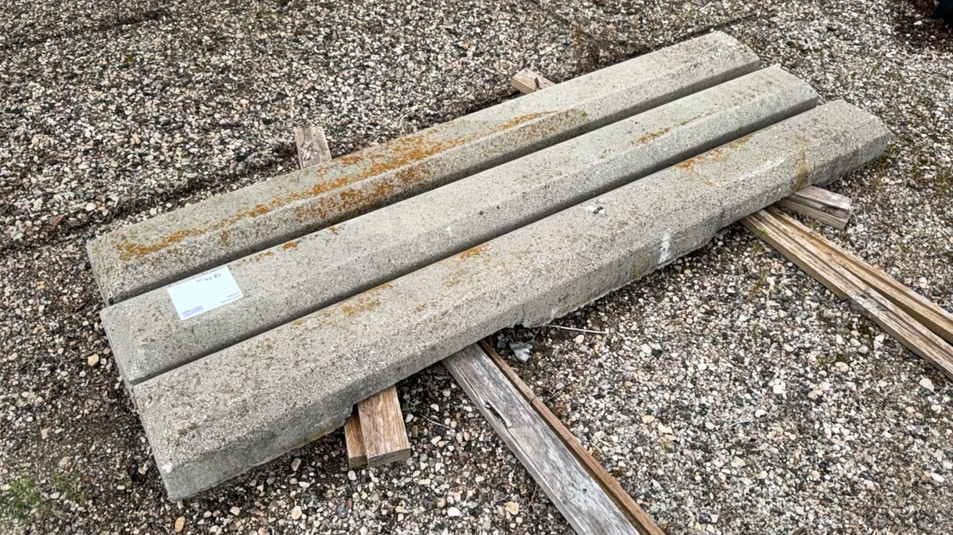 3) Cement parking curb stops