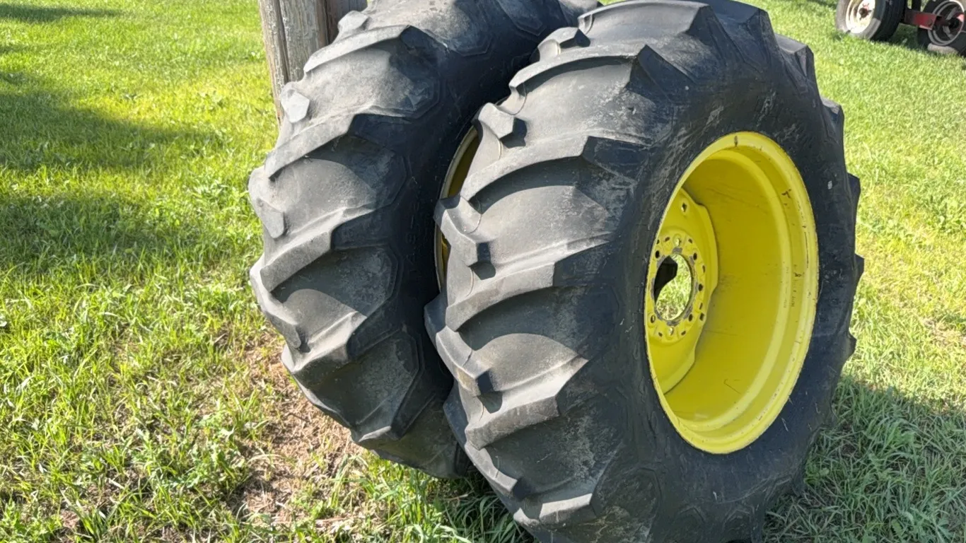Firestone 14.9-24 tires on JD 10-bolt wheels *Local Retirement Item