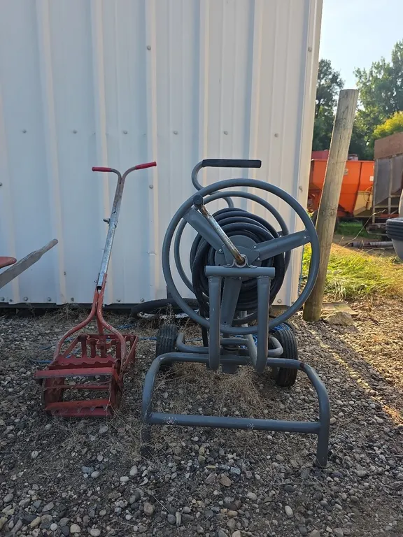 Large hosereel and walk behind cultivator