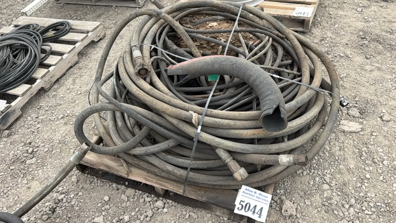 VARIOUS SIZE HYDRAULIC LINES, GOOD YEAR FLEX PETROLEUM HOSE BUTTERFLY FITTINGS