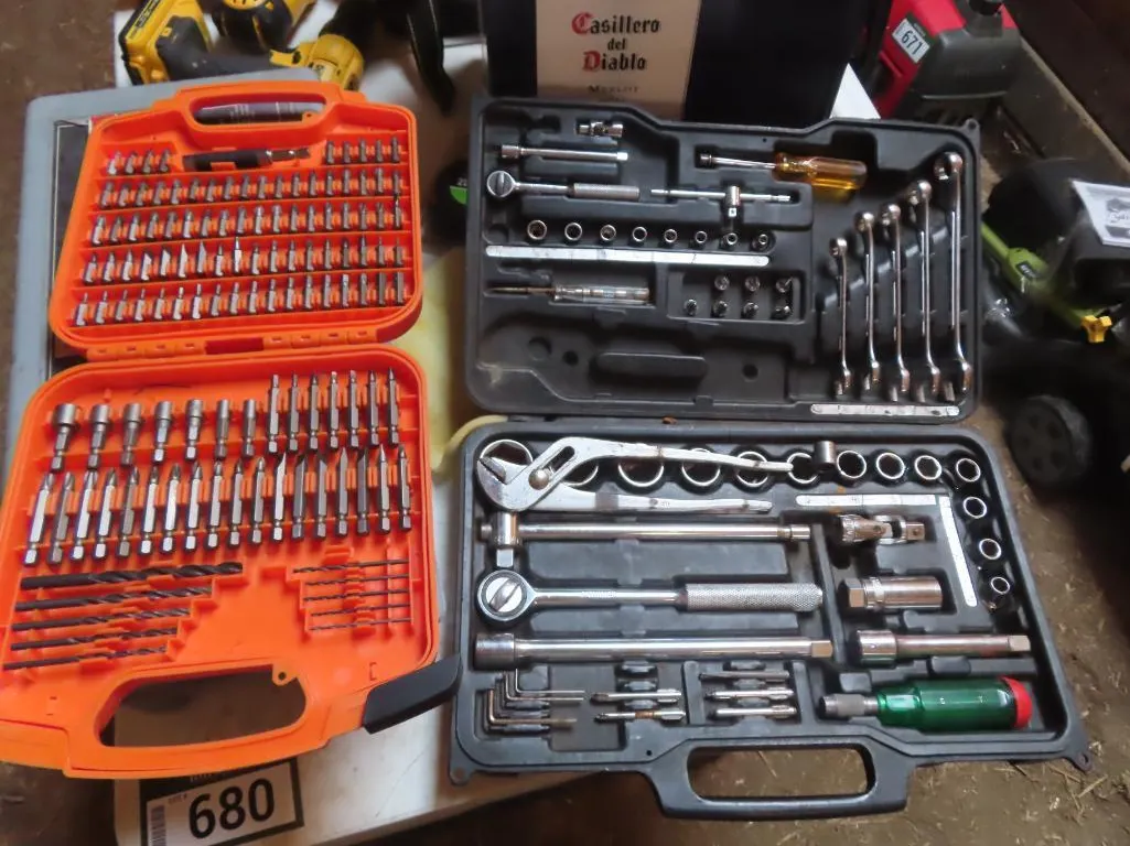 Lot - Ridgid Screw Bit Set, Socket Set *Located at Spruce Grove location.