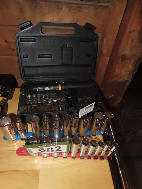 Lot - (2) Socket Sets, Power Driver *Located at Spruce Grove location.