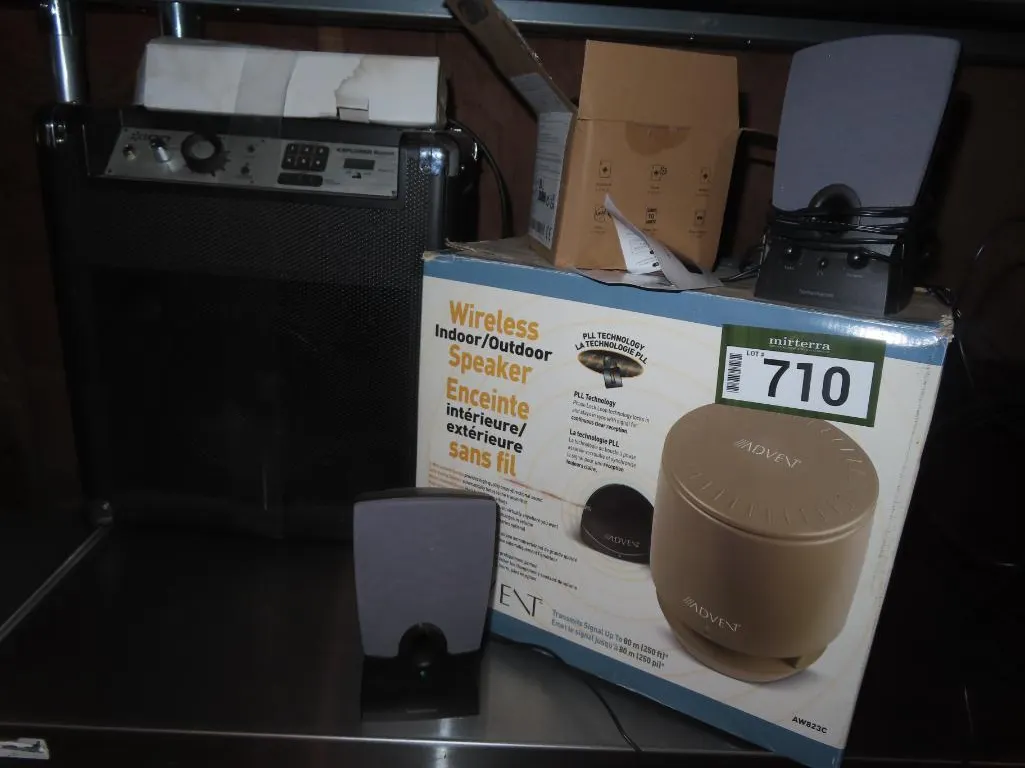 Lot - Advent Wireless Speaker, ION Explorer PA System *Located at Spruce Grove location.