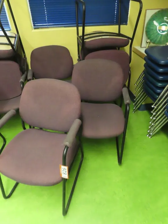 Lot - (5) Fabric Sled Chairs *Located at 4831 93 Ave, Edm.
