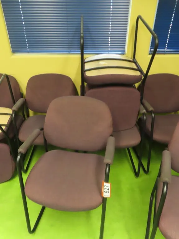 Lot - (4) Fabric Sled Chairs *Located at 4831 93 Ave, Edm.