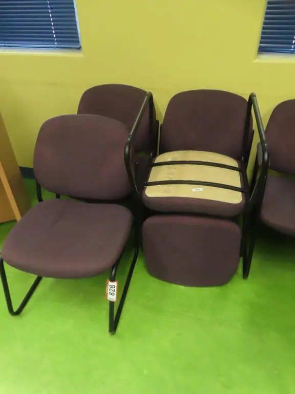 Lot - (4) Fabric Sled Chairs *Located at 4831 93 Ave, Edm.