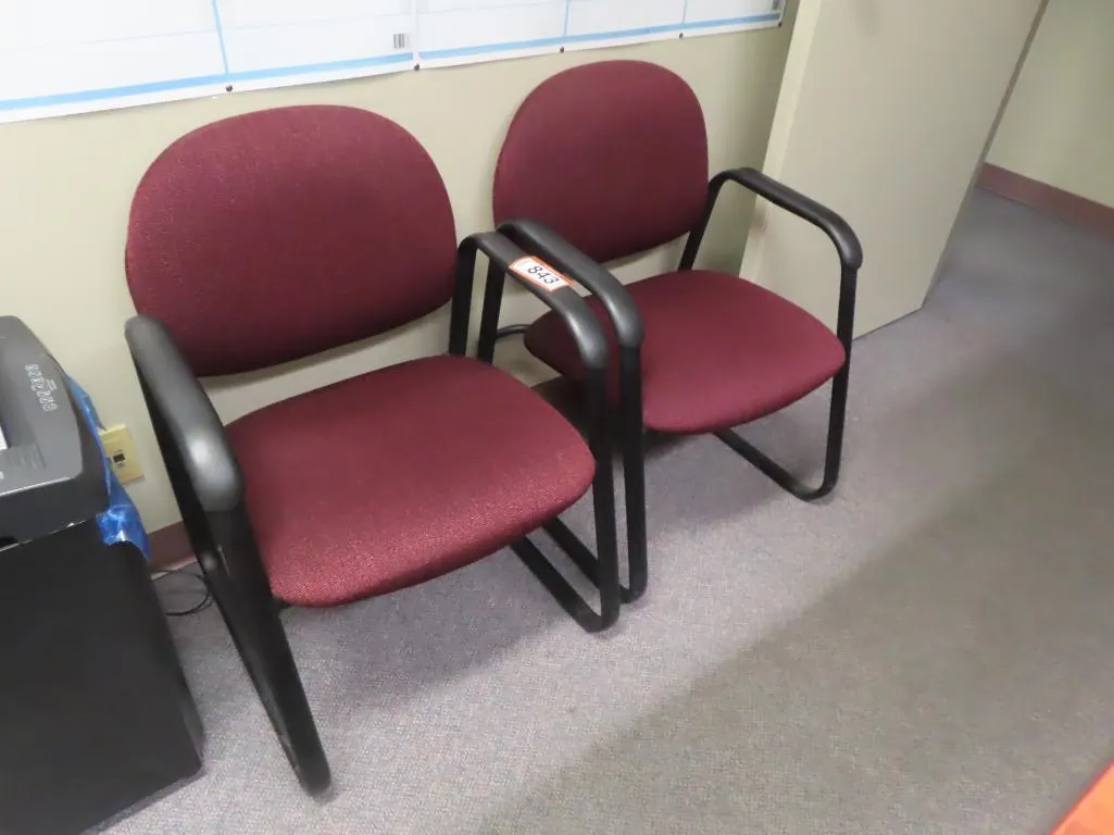 Lot - (2) Red Sled Chairs *Located at 4831 93 Ave, Edm.