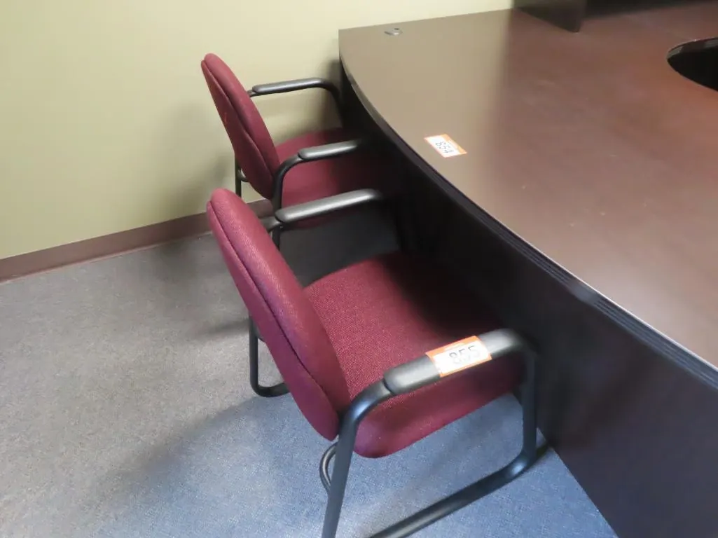 Lot - (2) Red Sled Chairs *Located at 4831 93 Ave, Edm.