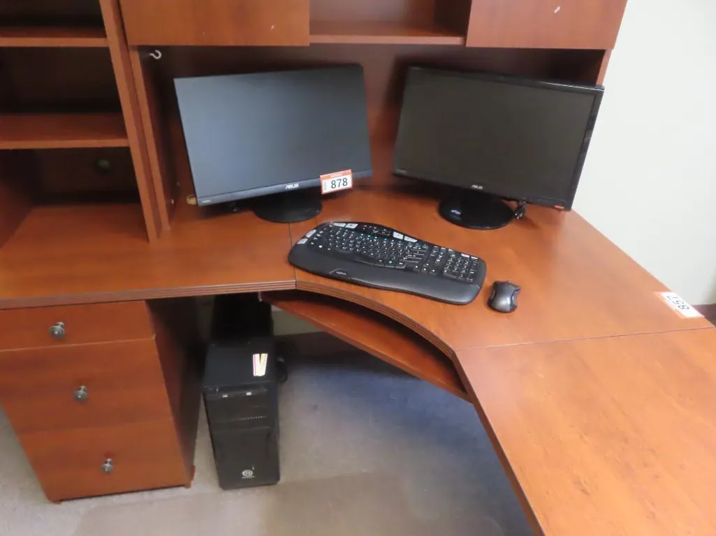 Lot - AMD 5500 Computer w/ 16GB Ram, GeoForce 1050Ti (Video) - Windows 11 Compatible, (2) Monitors, Keyboard, Mouse *Located at 4831 93 Ave, Edm.