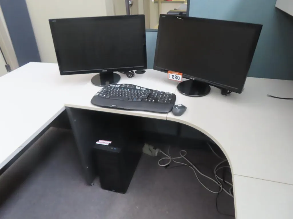 Lot - AMD Ryzen 5 5600X Computer w/ 16GB Ram, Radeon RX 6500 XT 4GB Video Display Card - Windows 11 Compatible, (2) Monitors, Keyboard, Mouse *Located