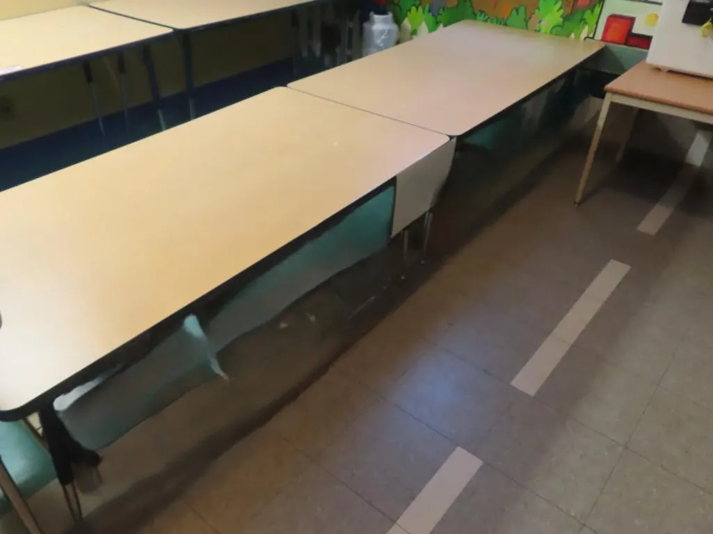 Lot - (2) Wooden Top Tables, 30" x 60" (photo for example & is exact same as previous lot) *Located at 4831 93 Ave, Edm.
