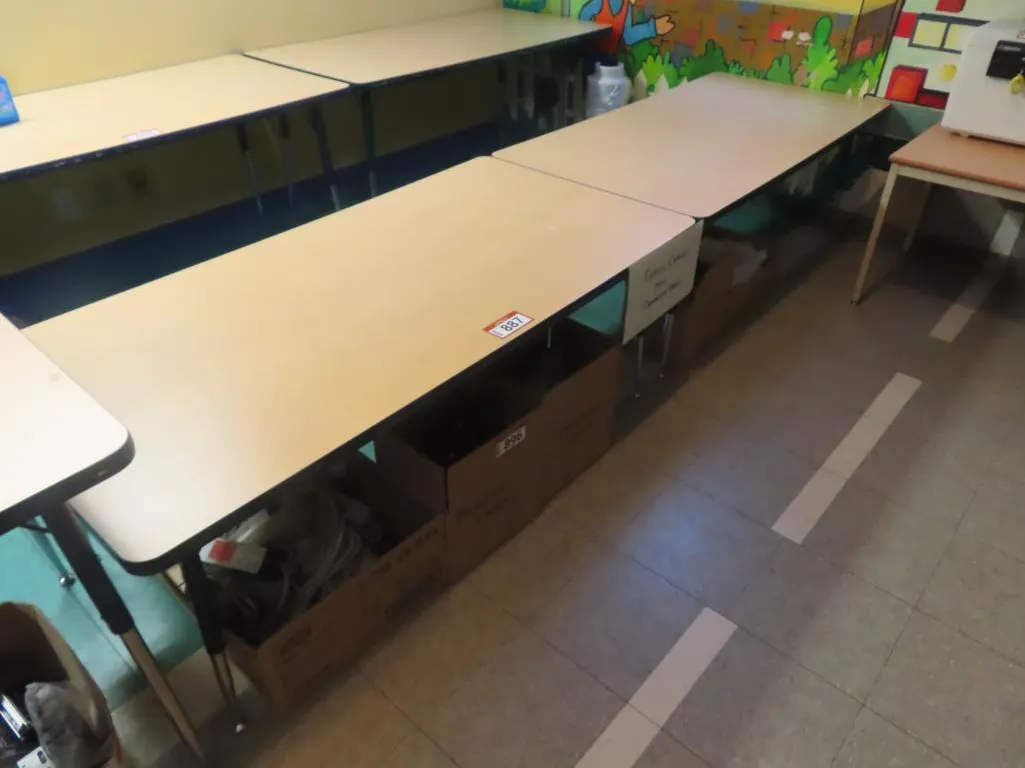Lot - (2) Wooden Top Tables, 30" x 60" *Located at 4831 93 Ave, Edm.