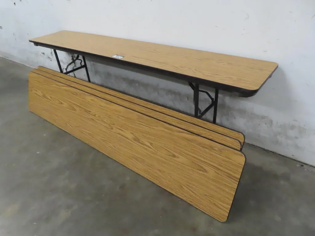 Lot - (4) Wooden Folding Tables *Located at 4831 93 Ave, Edm.