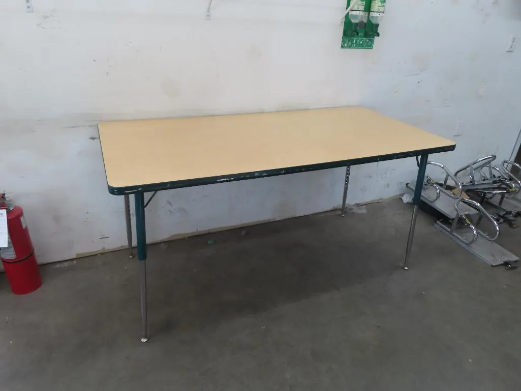 Lot - (2) Wooden Top Tables, 30" x 60" *Located at 4831 93 Ave, Edm *Located at 4831 93 Ave, Edm.