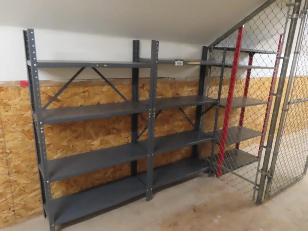 Lot - (5) Grey Metal Shelves *Located at 4831 93 Ave, Edm.