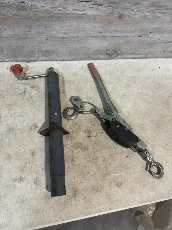 Cable come along and trailer jack