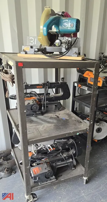Cart with Woodshop Tools