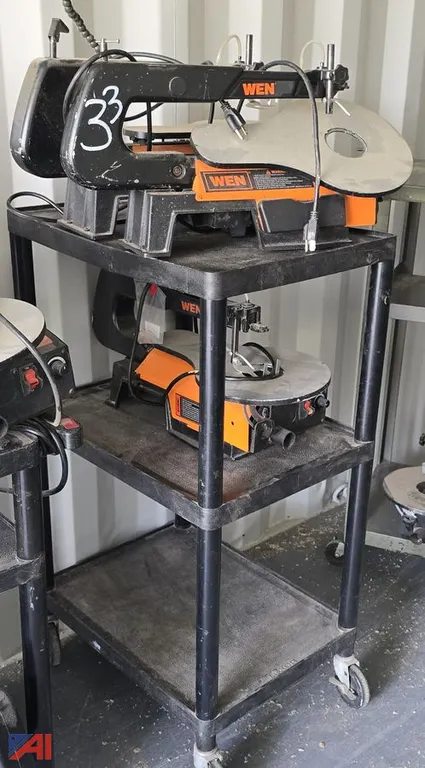 Cart with (3) WEN Scroll Saws