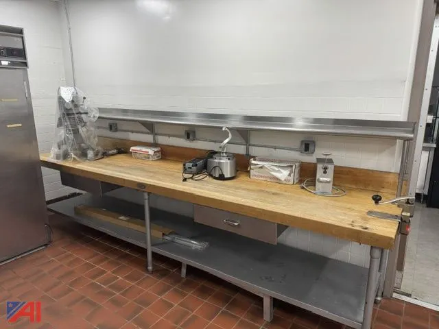 Butcherblock/Stainless Steel Work Table