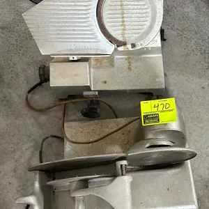 Deli slicers. Features aluminum construction. Note: Units are missing parts and offered for parts only.